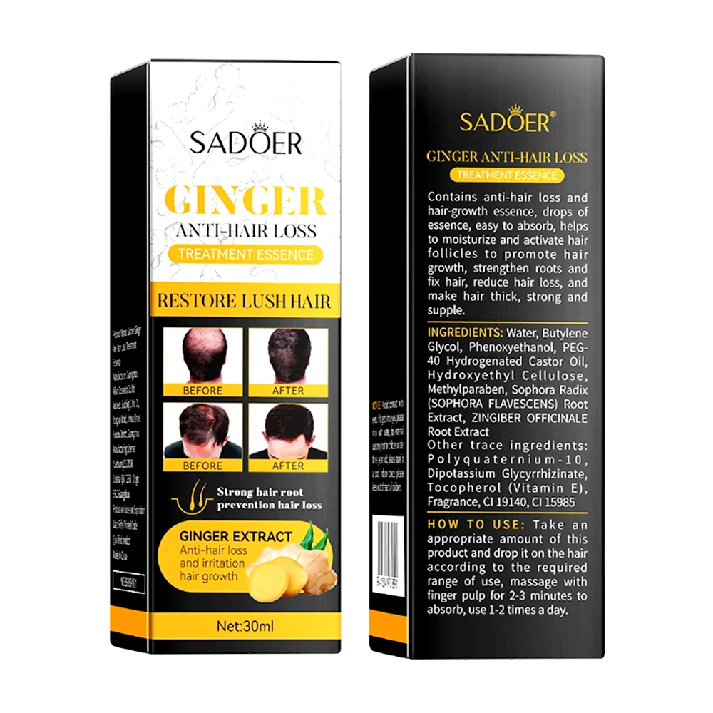 Tratamiento anticaída de cabello sadoer con extracto de jengibre, 30m…