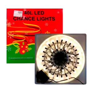 Serie navideña musical de luz cálida con 40 focos led en forma de pic…