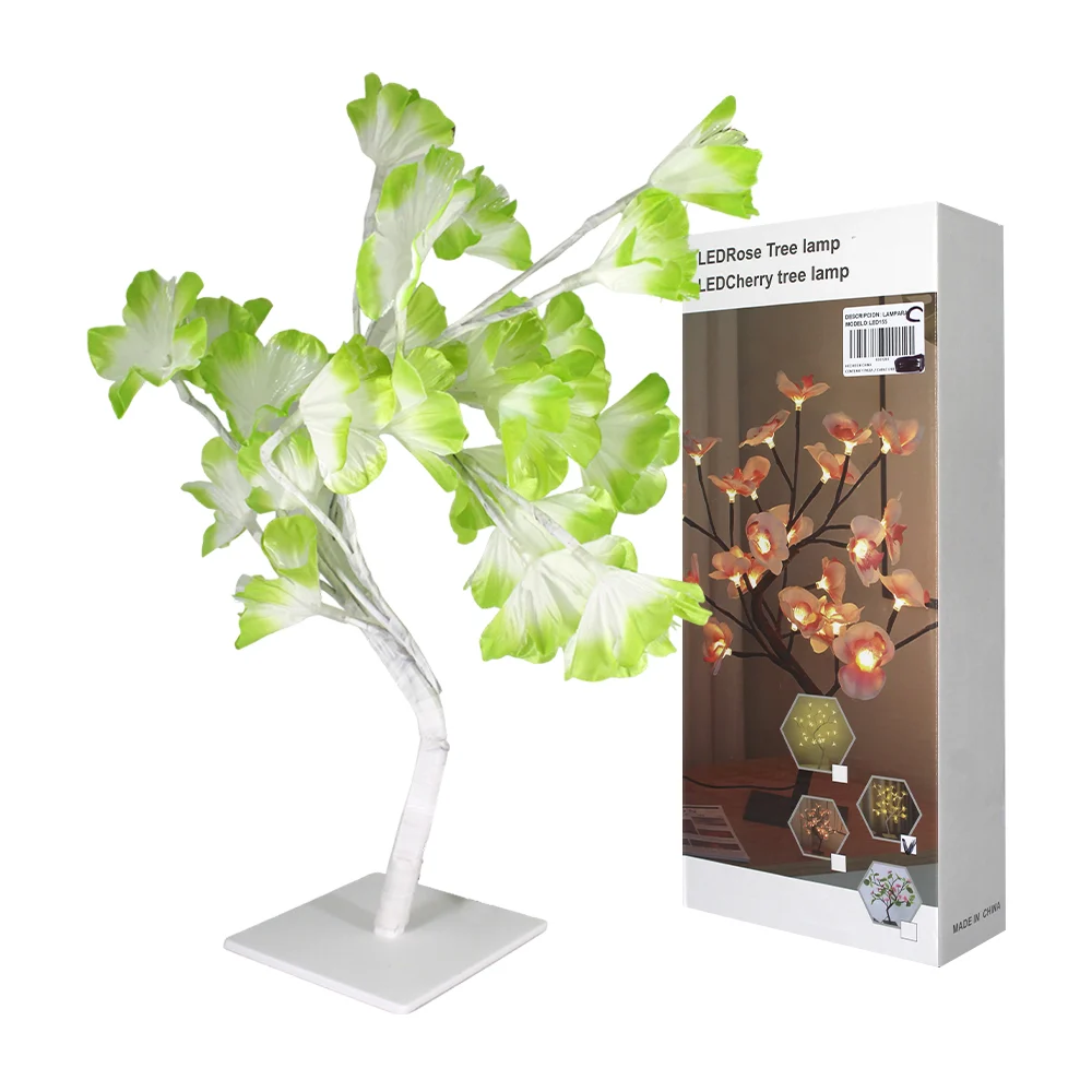 Lámpara usb decorativa d luz cálida en forma de árbol blanco con flor…