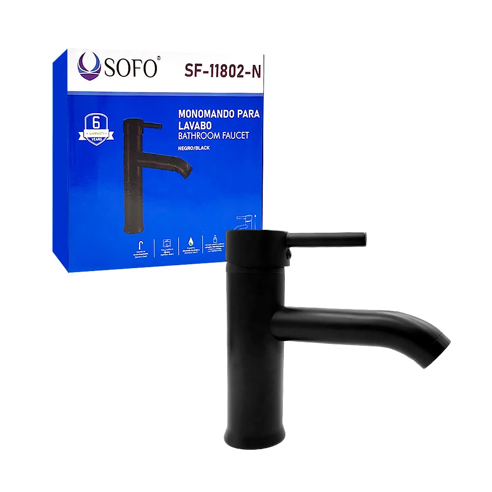 Grifo monomando sofo de acero inoxidable para lavabo + 2 mangueras fl…