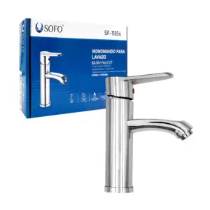 Grifo monomando metálico sofo para lavabo + 2 mangueras flexibles y a…