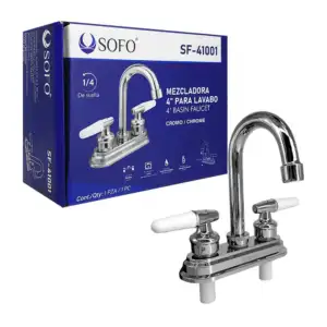 Llave mezcladora sofo de 4 pulgadas con cuello de cisne para lavabo /…
