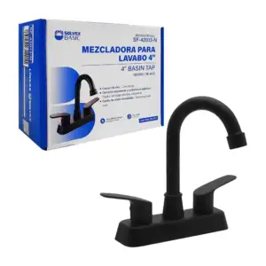 Mezcladora para lavabo solvex color negro de 4 pulgadas con cuerpo de…