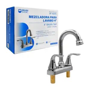 Mezcladora solvex para lavabos de 4 pulgadas, en color metálico / sf-…