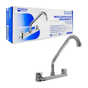 Mezcladora solvex de 8 pulgadas para fregadero metálica / sf-81003