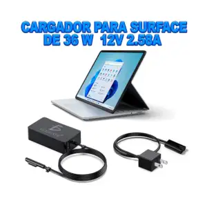 Cargador para laptop compatible con microsoft surface / 36w 12v 2.58a