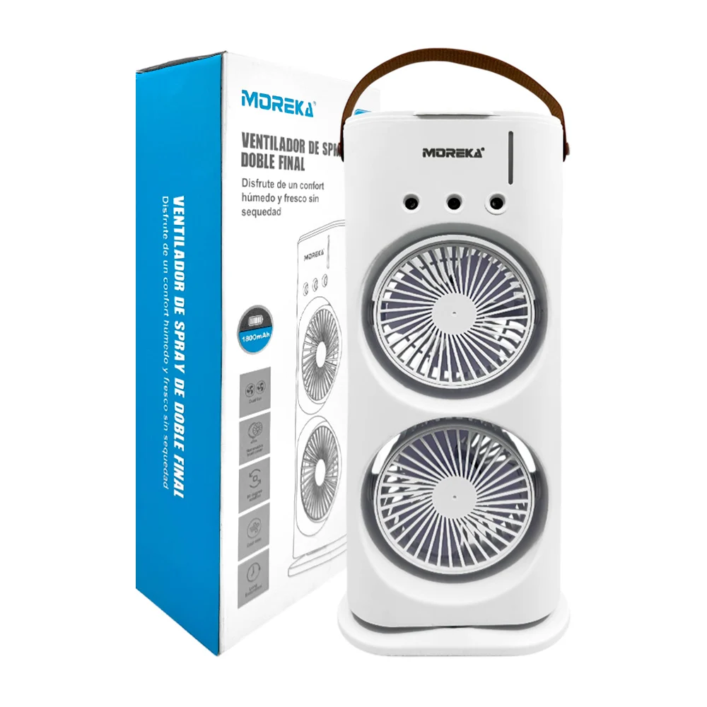 Mini ventilador doble de torre giratoria con humidificador enfriador …