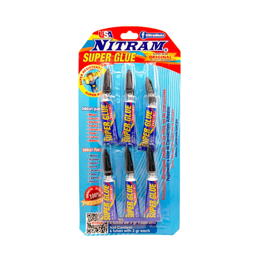 Blister con 6 mini super pegamentos líquidos, ideales para diferentes…