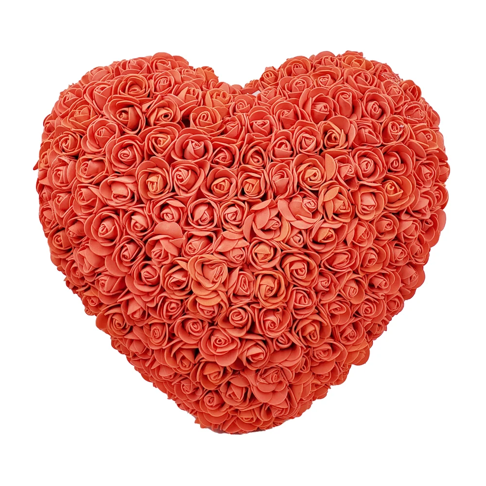 Caja de regalo transparente con corazón de rosas de foamy, variedad d…