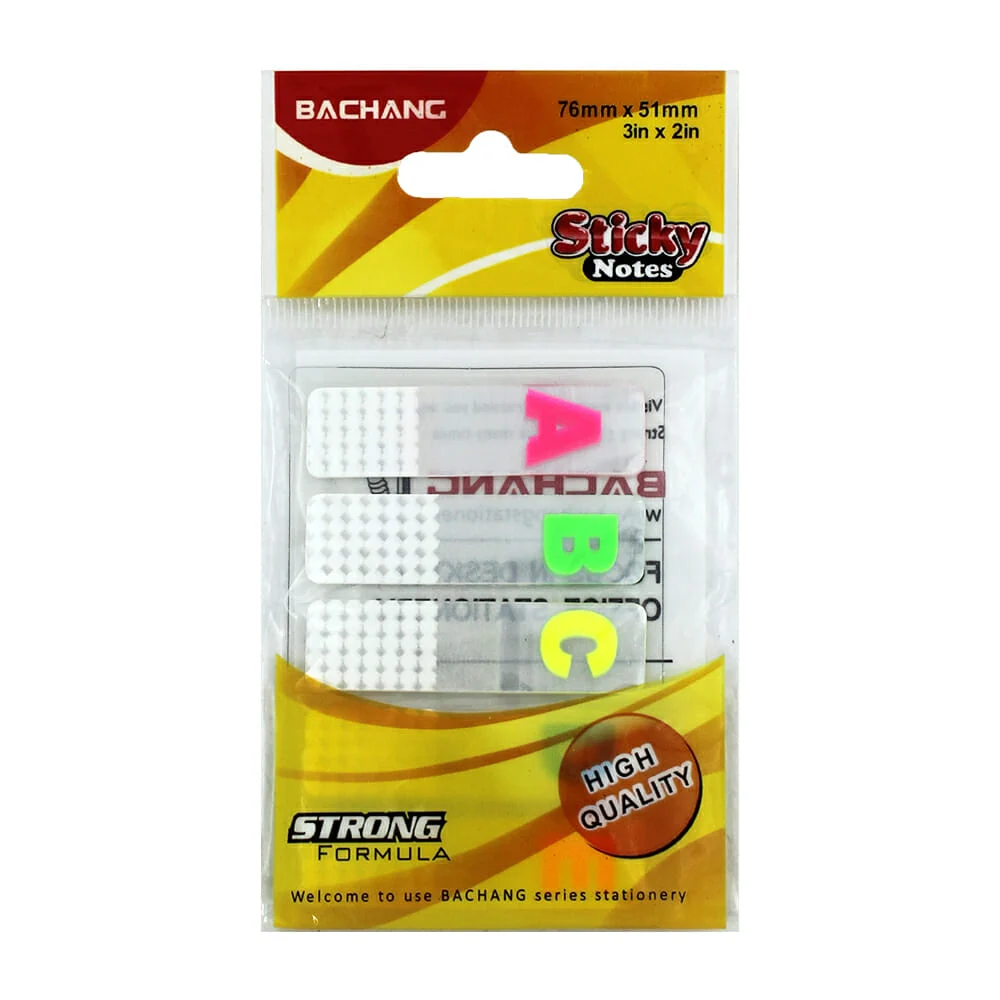 Paquete de 100 post it separadores con letra fluorescente 76x51mm, va…