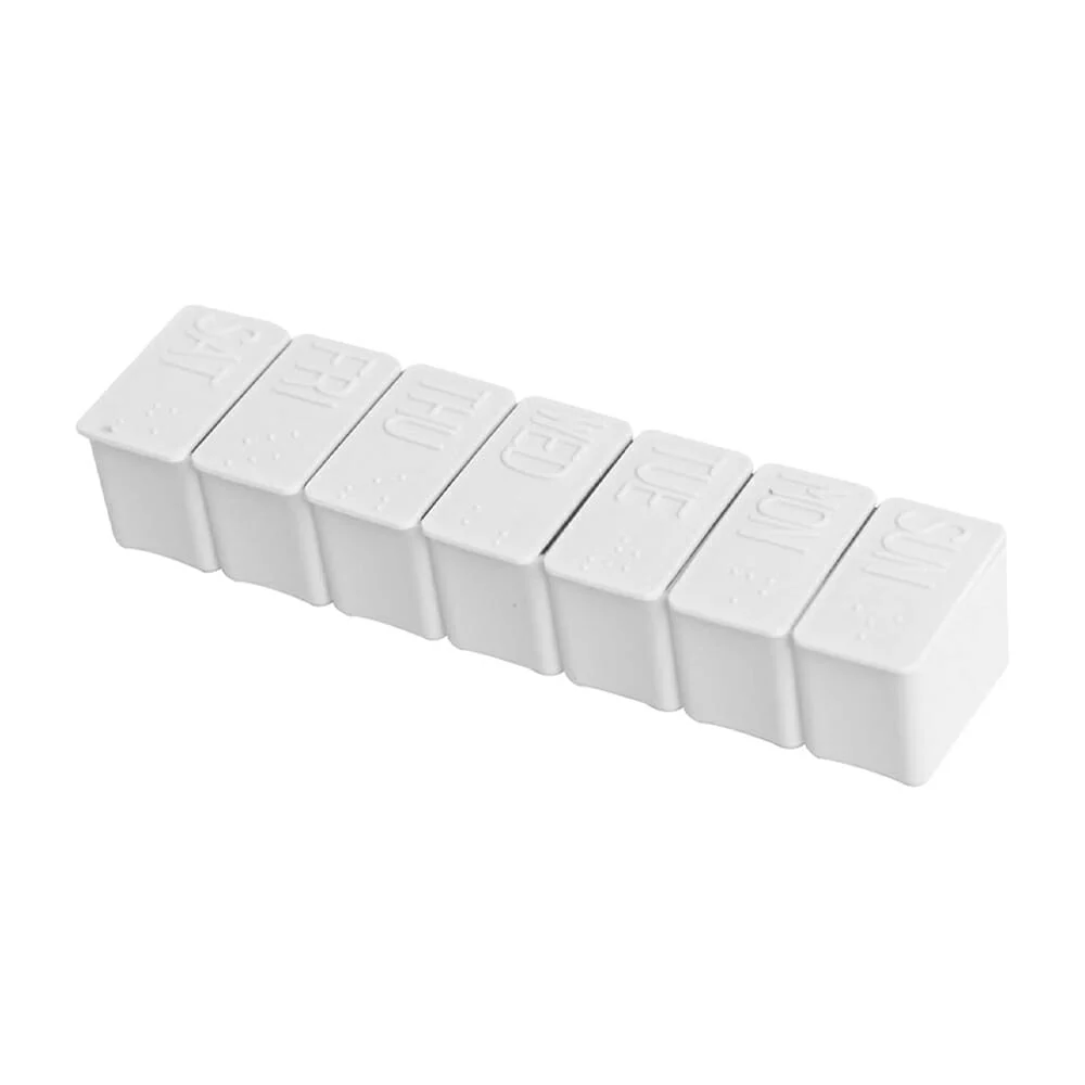 Pastillero organizador de plástico con 7 compartimentos y estampado d…