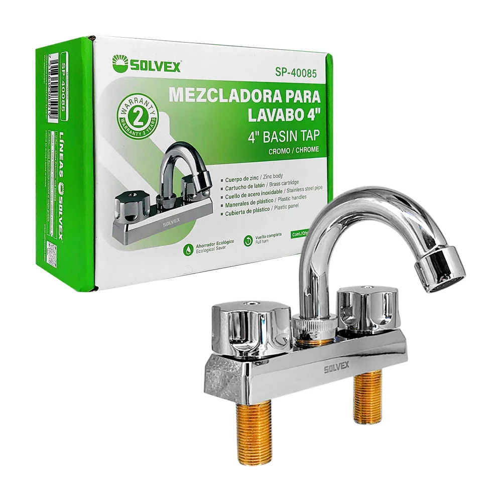 Llave mezcladora solvex de 4 pulgadas con cuello de acero inoxidable …