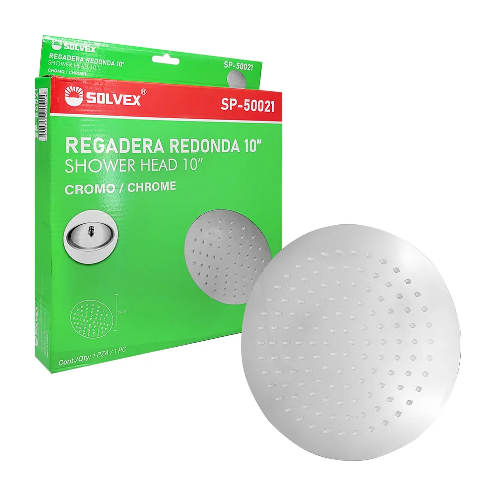 Regadera redonda solvex de 10 pulgadas con conexión de bola y tapa de…