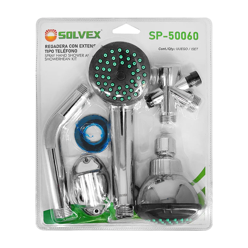 Set 2 regaderas solvex con extensión tipo teléfono manguera flexible …