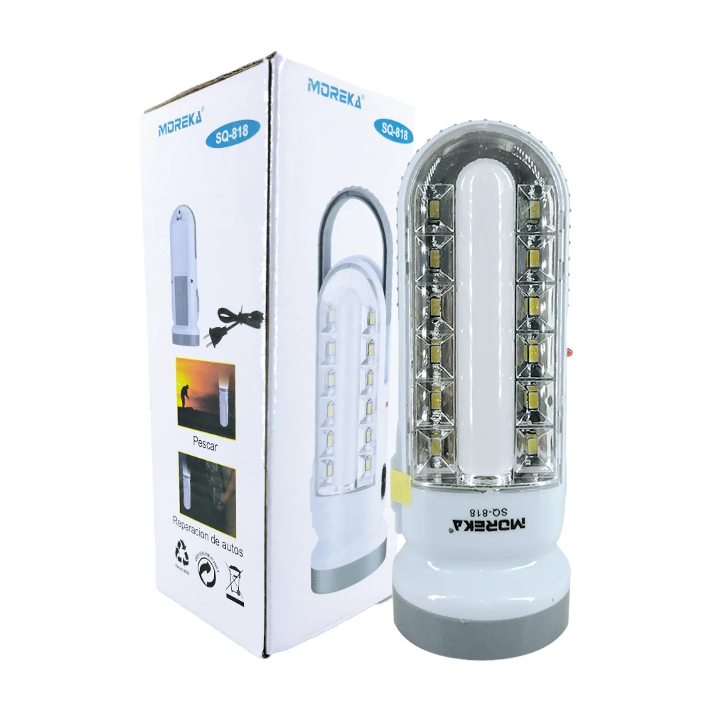 Mini lámpara led de emergencia recargable con asa para colgar y 12 leds / sq-818