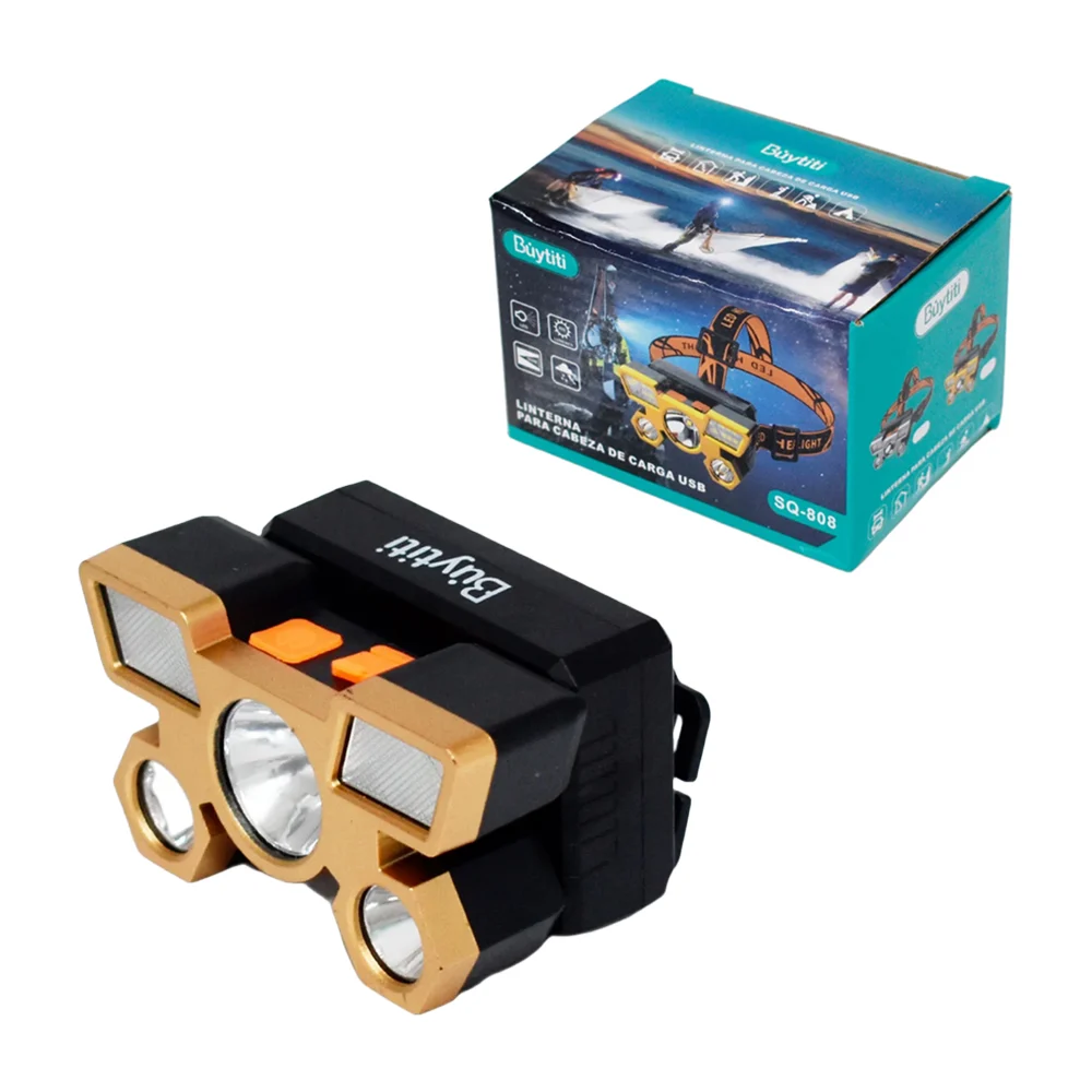 Linterna tipo minero recargable con 5 led y banda ajustable / led hea…