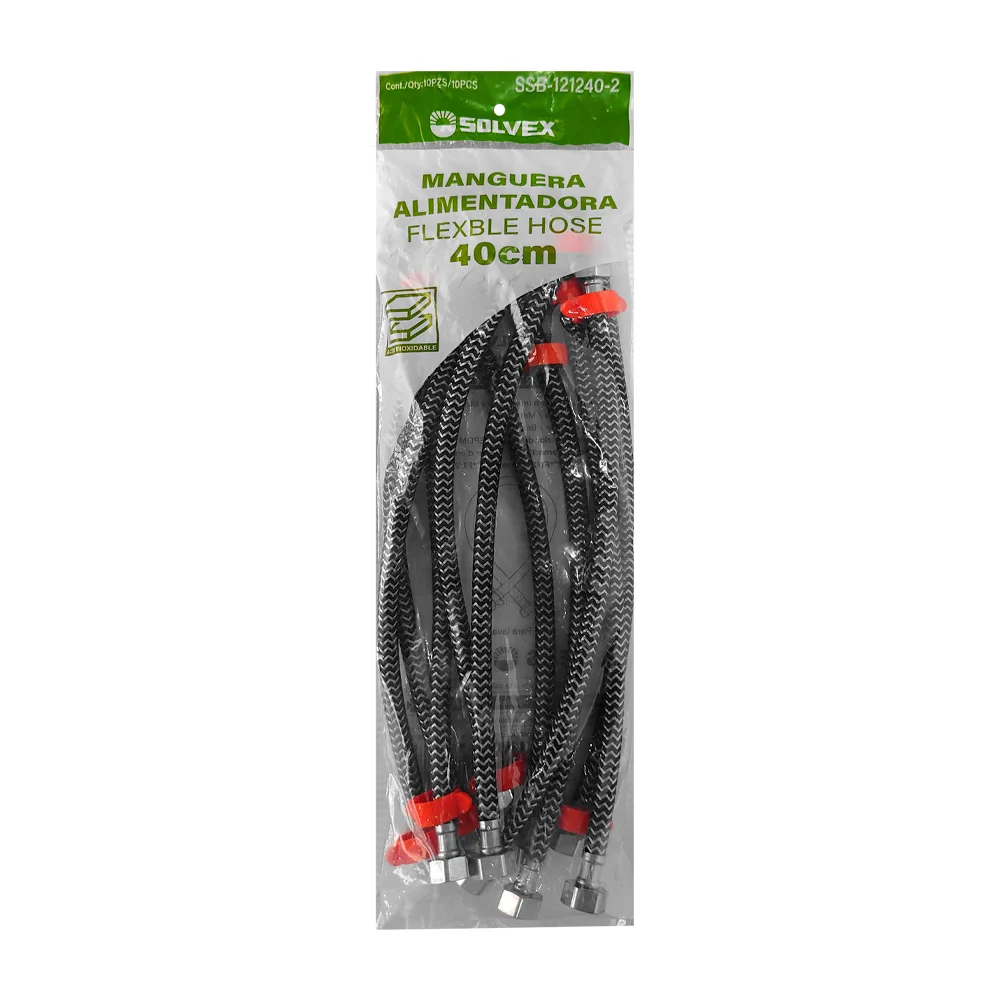 Paquete 10 mangueras alimentadoras flexibles de acero inoxidable y 40…