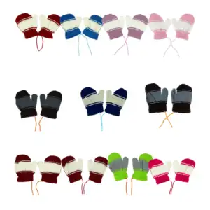 1pza Par de guantes para bebé con cordón, variedad de colores / st-103