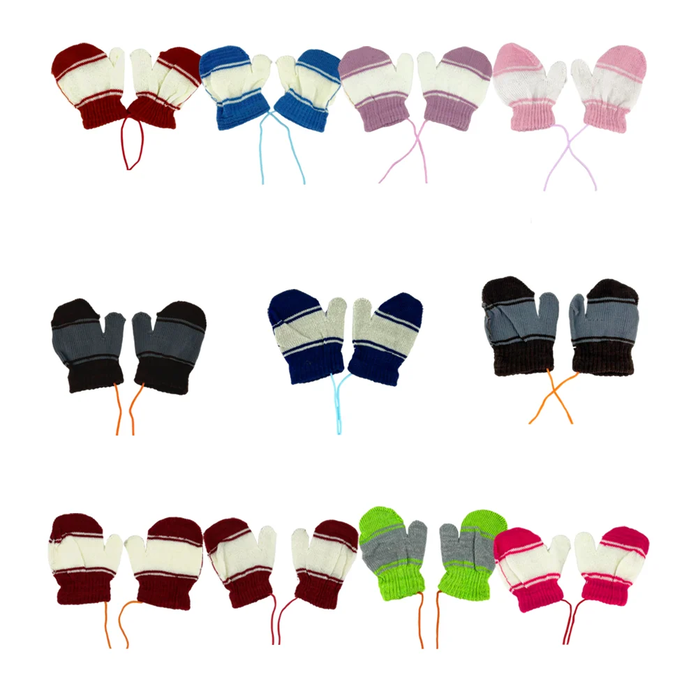 1pza Par de guantes para bebé con cordón, variedad de colores / st-103