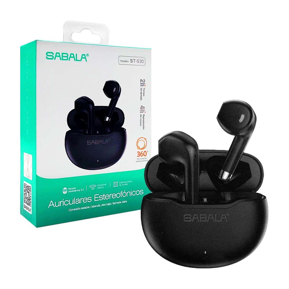 Audífonos inalámbricos tipo earphones con detalles en color metálico,…