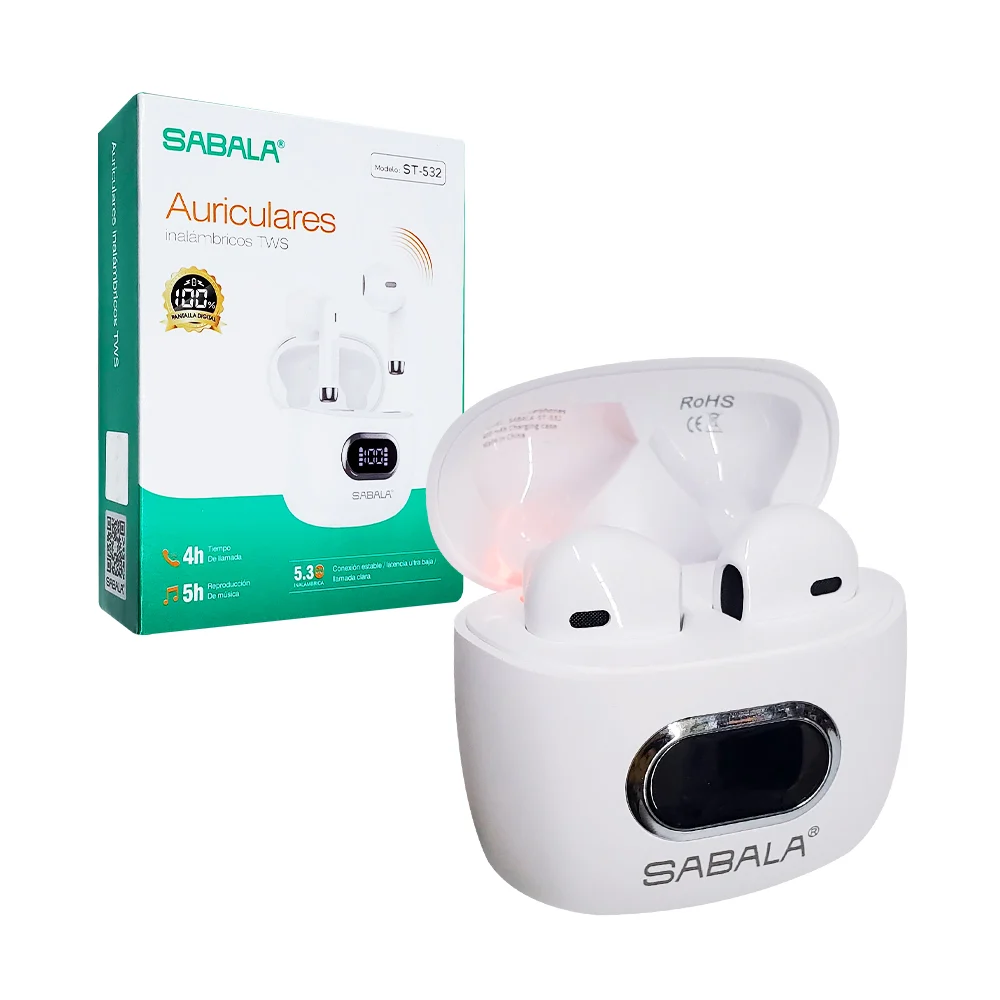 Audífonos inalámbricos sabala tipo earphones con estuche cargador y p…