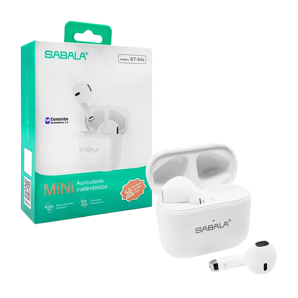Audífonos blancos sabala bluetooth con conexión inalámbrica 5.3 y est…
