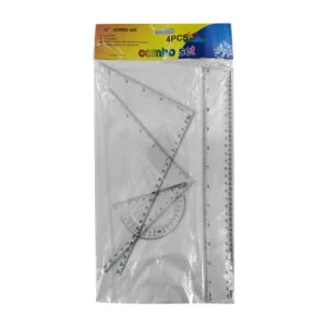 Juego de geometría transparente con regla de 30cm, 2 escuadras y tran…