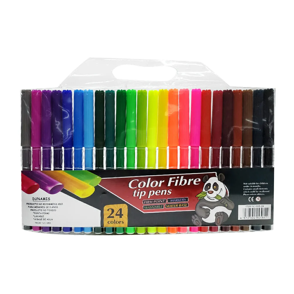 Blister con 24 plumones de colores a base de agua / color fibre / 858…