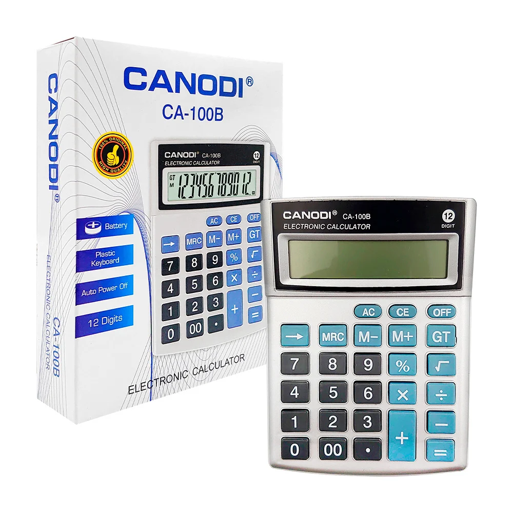 Calculadora digital canodi mediana de plástico en color metálico / ca…