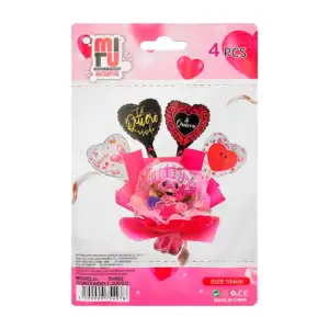 Paquete con 4 globos metálicos de 10 pulgadas con forma de corazón co…
