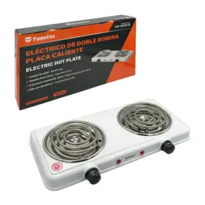 Parrilla eléctrica fumetax de doble placa con acabado metálico / sw-2…
