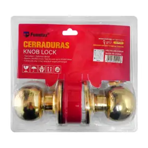 Cerradura fumetax de perilla color dorado para puerta de recamara + j…