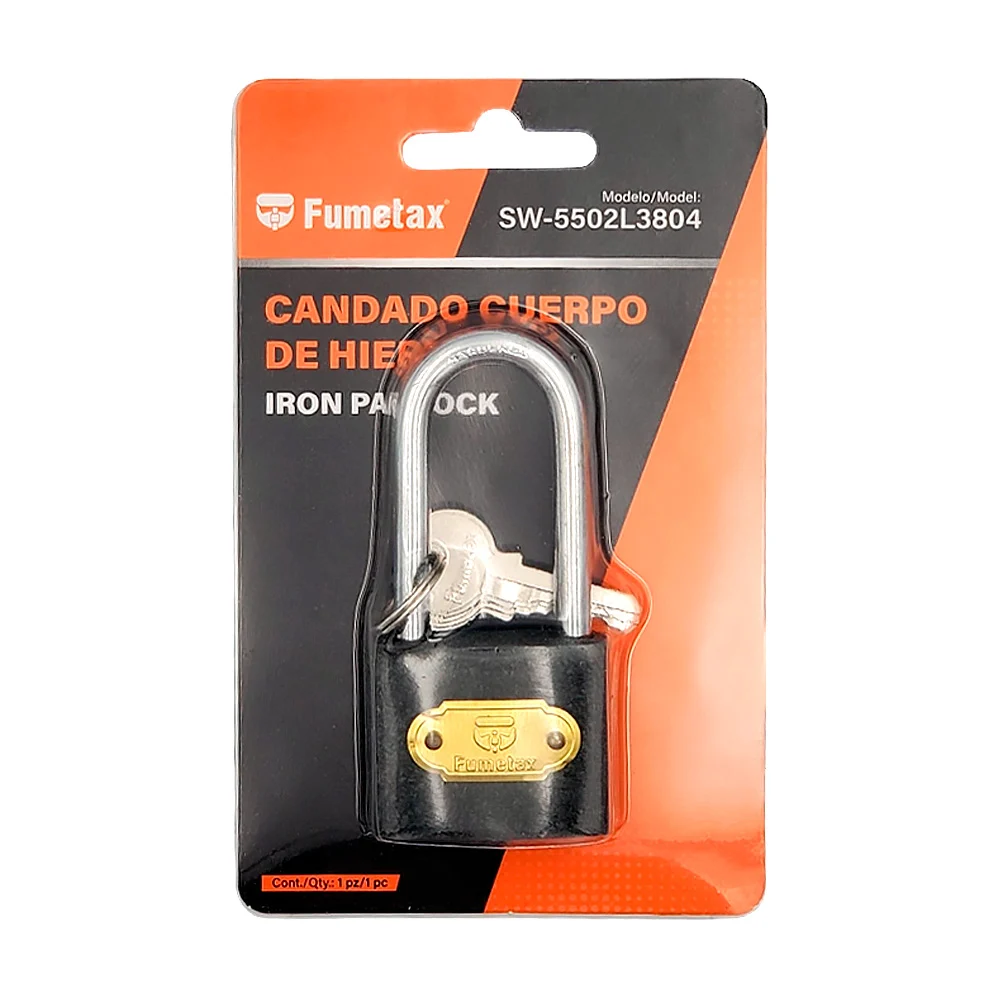 Candado fumetax con cuerpo de hierro y gancho largo, 8cm + juego de 3…