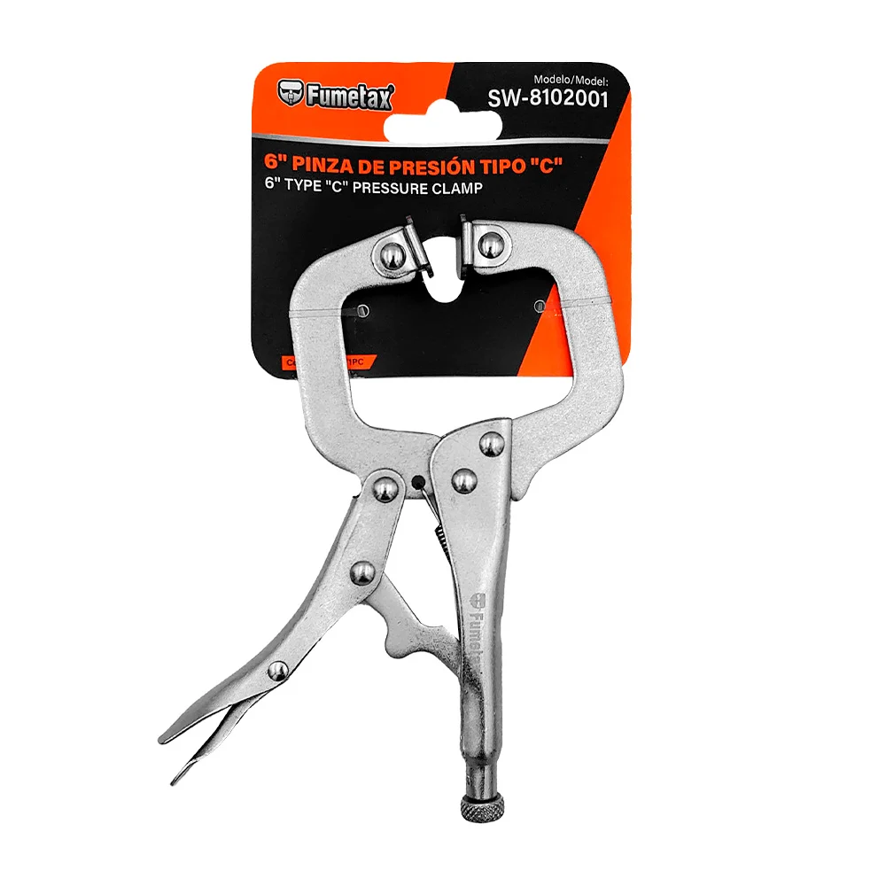 Pinza fumetax de 6 pulgadas metálica y presión de tipo c / sw-8102001