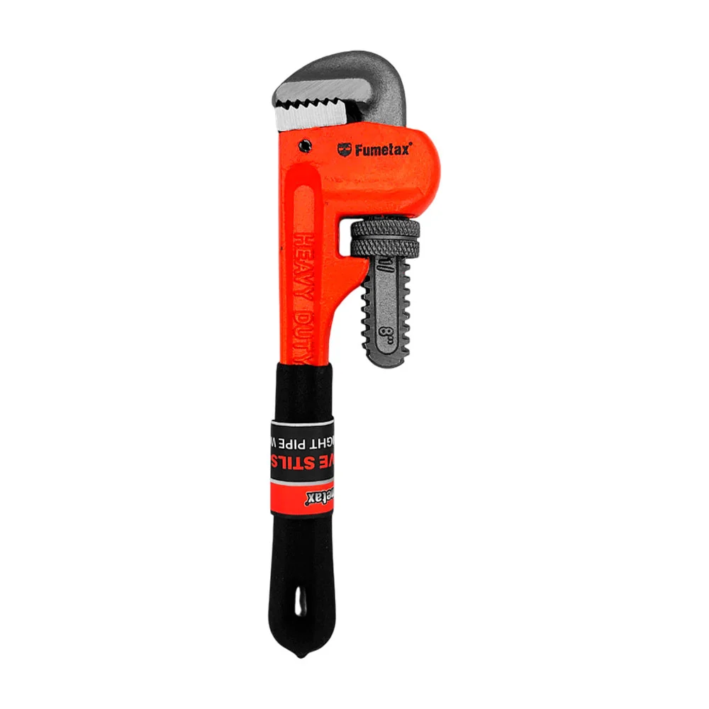 Llave fumetax stilson - perica de 8in color naranja con mango ergonóm…