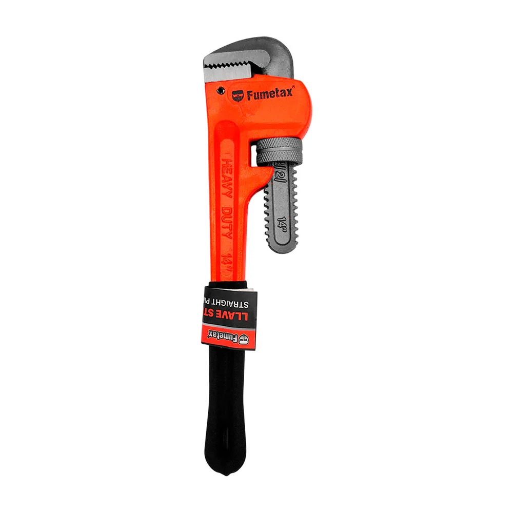 Llave fumetax stilson - perica de 14in color naranja con mango ergonó…