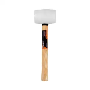 Mazo de hule con cabeza blanca de neopreno y mango de madera, 31cm / …