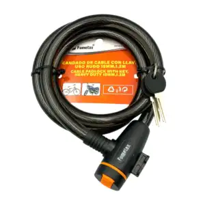 Candado fumetax con cable 15mm de ancho y 1.2 metros de largo para bi…