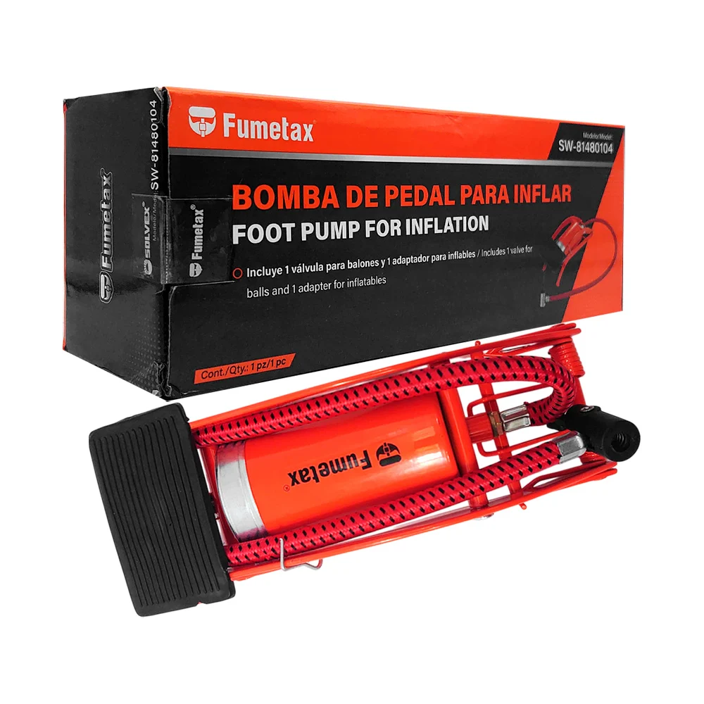Bomba manual fumetax de pedal con boquilla y adaptador para inflar / …