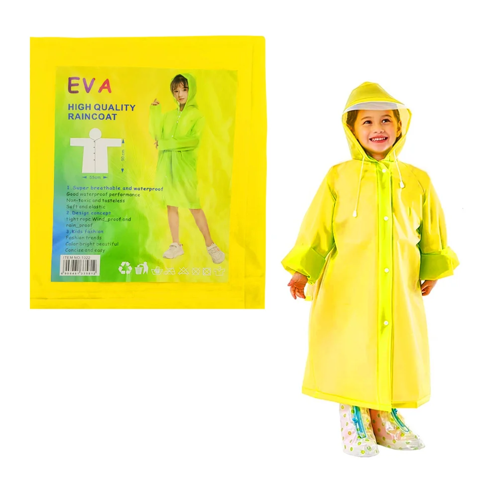 Impermeable infantil de plástico tipo poncho, holgado con botones y c…