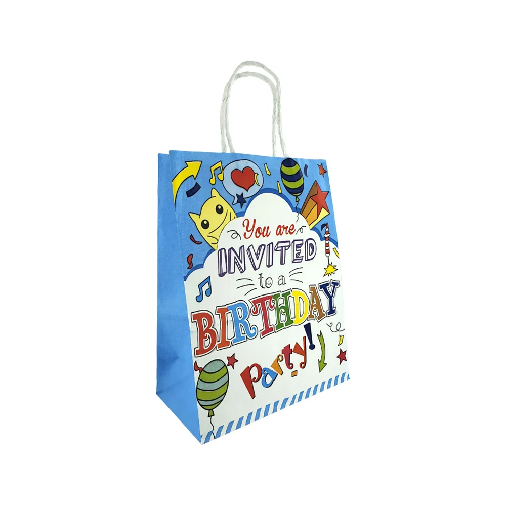 1pza Bolsa regalo de papel mediana 27x21x11cm con temática happy bith…