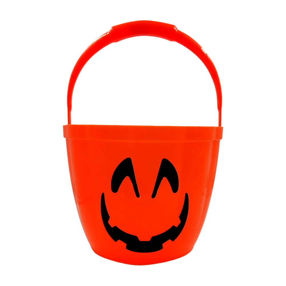 Cubeta en forma de calabaza halloween para dulces con luz led en la a…