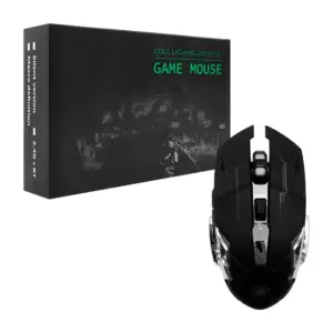 Mouse gamer inalámbrico recargable con luces rgb y cable de carga usb…
