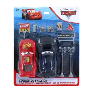 Par de carros de fricción con accesorios de autopista y diseño de car…