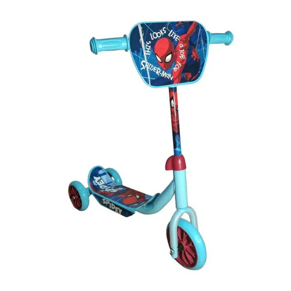 Scooter metálico infantil plegable con 3 ruedas y diseño de spider-ma…
