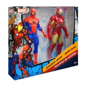 Set con 2 figuras de acción articuladas de spider-man y iron man / t3…