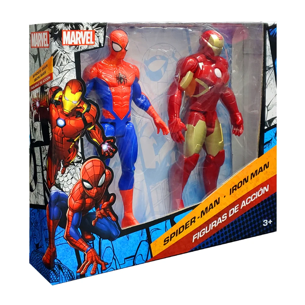 Set con 2 figuras de acción articuladas de spider-man y iron man / t3…