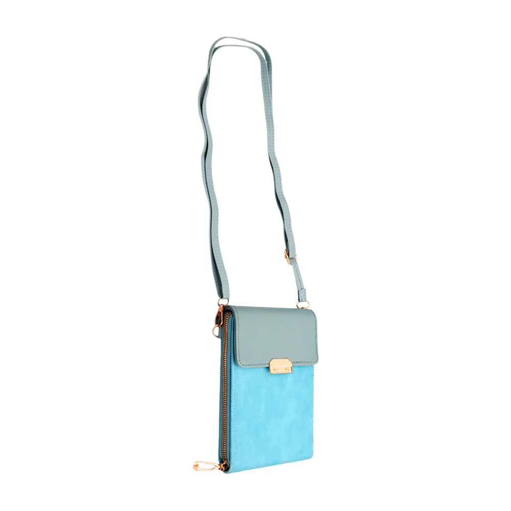 Bolsa de mano rectangular de piel sintética con correa broche de botó…