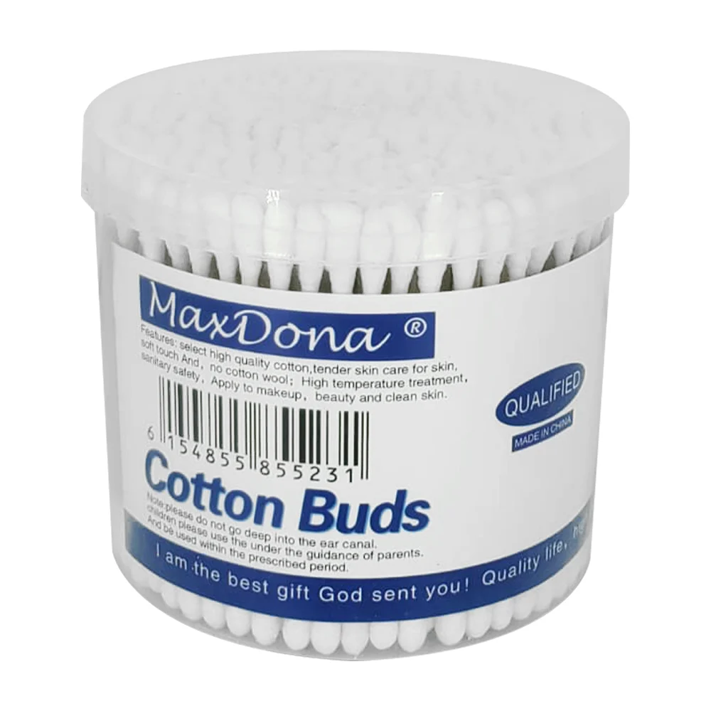 Paquete de cotonetes max dona con bastoncillos de madera / cotton buds
