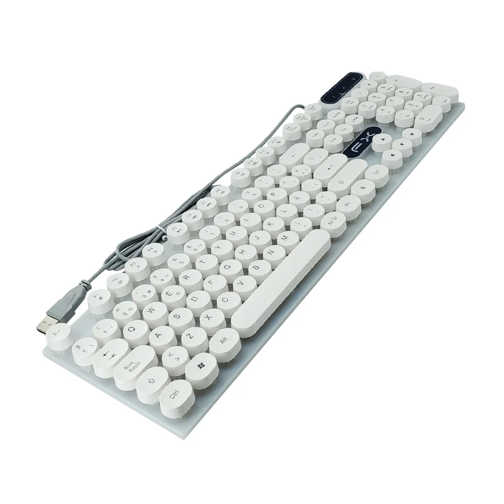 Teclado gamer alámbrico fx con luz led rgb y teclas redondas, varieda…